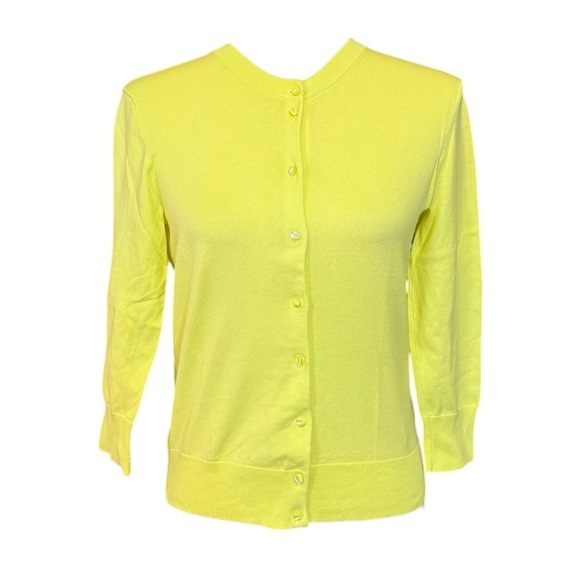 J. Crew Lemon Yellow Cardigan Sweater Size S #1838 - Picture 2 of 6